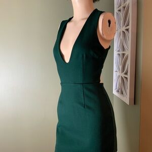 Superdown Green Plunge Sheath Dress